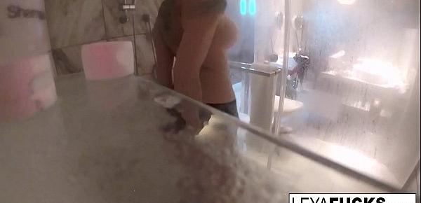  Leya Falcon takes a camera with her into the shower